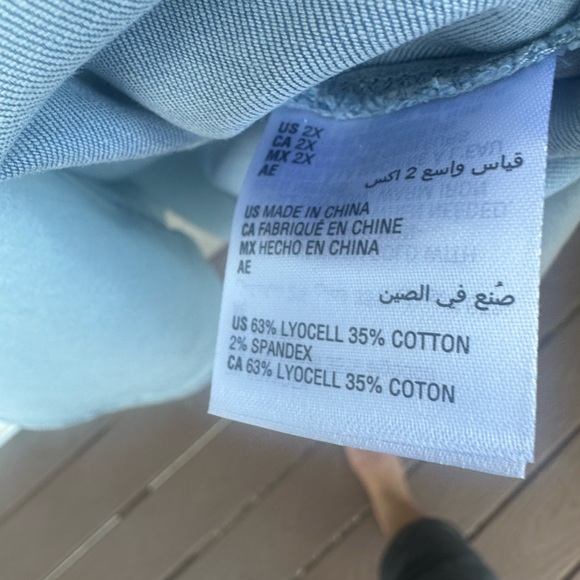 INC Womens Plus 2X / 20-22 Ombre Blue Handkerchief Hem Denim-look Dress NWT - Picture 8 of 11